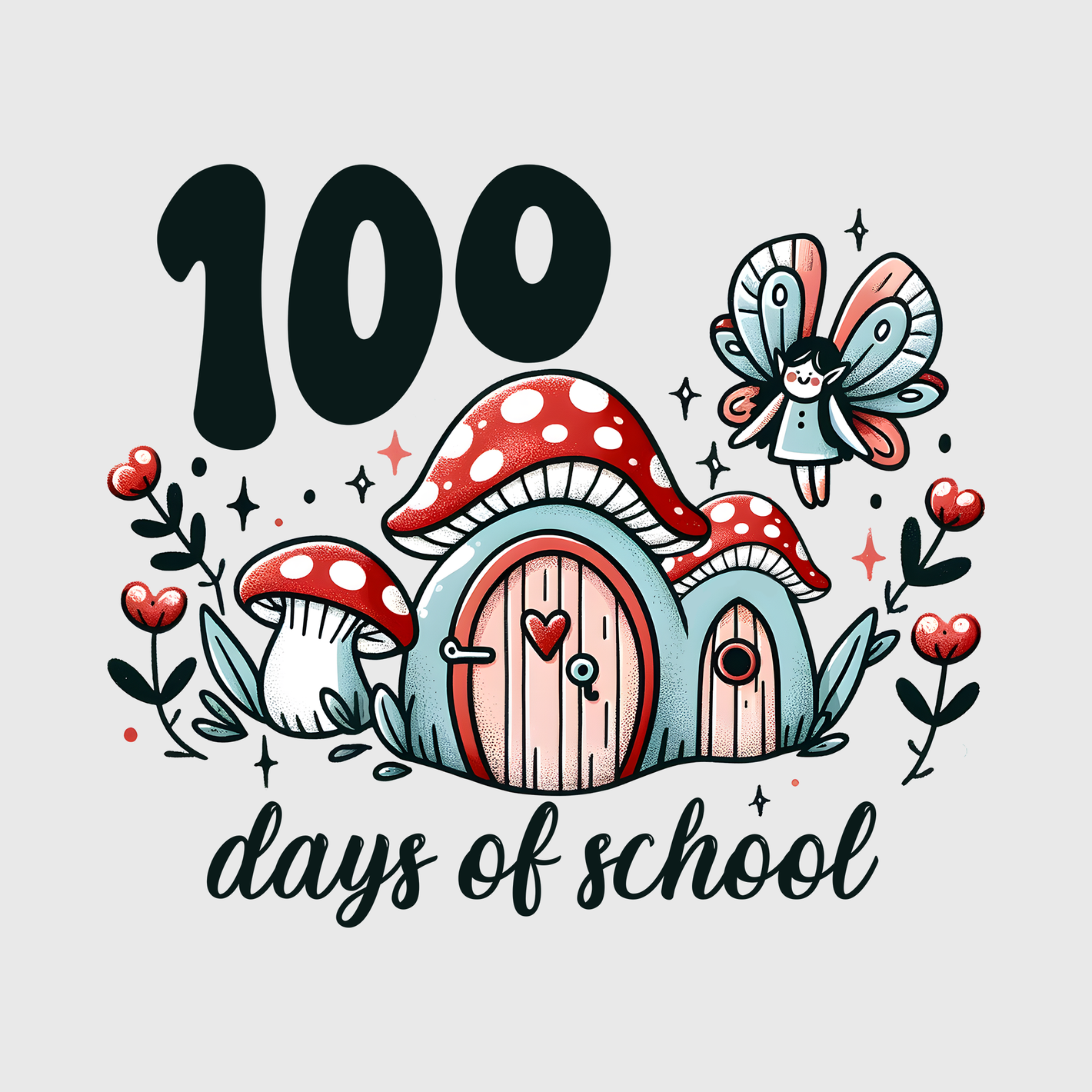 Happy 100th Day Of School Mushroom Transfer