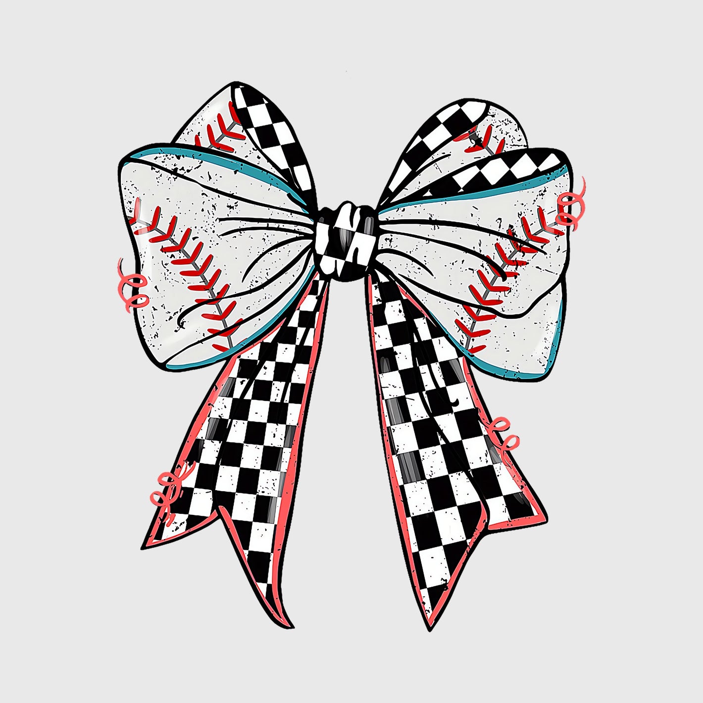 Checkered Stitch Bow Transfer
