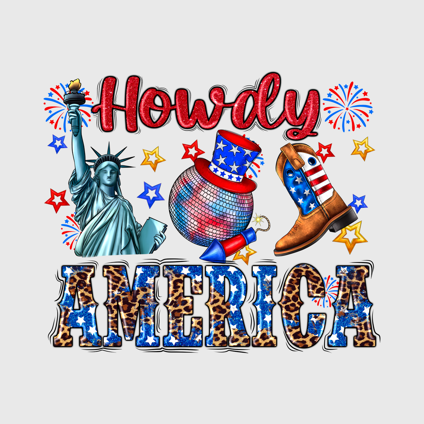 Howdy America Patriotic Transfer