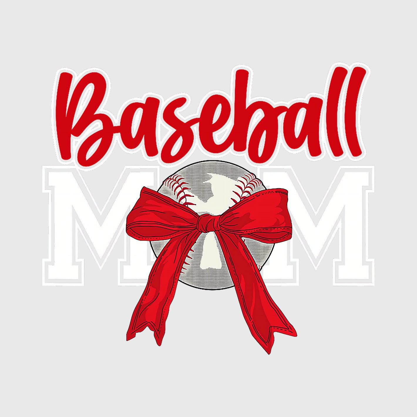 Bright Bow Baseball Mom Transfer
