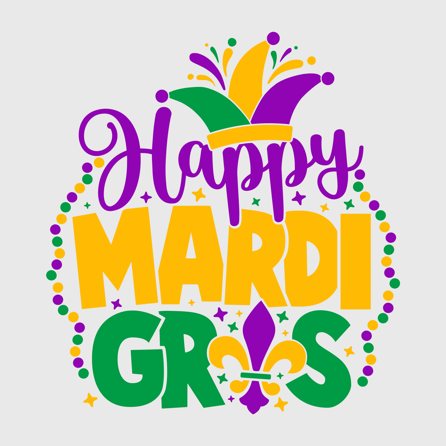 Happy Mardi Gras Transfer