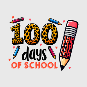 100 Days Of School Leopard Transfer