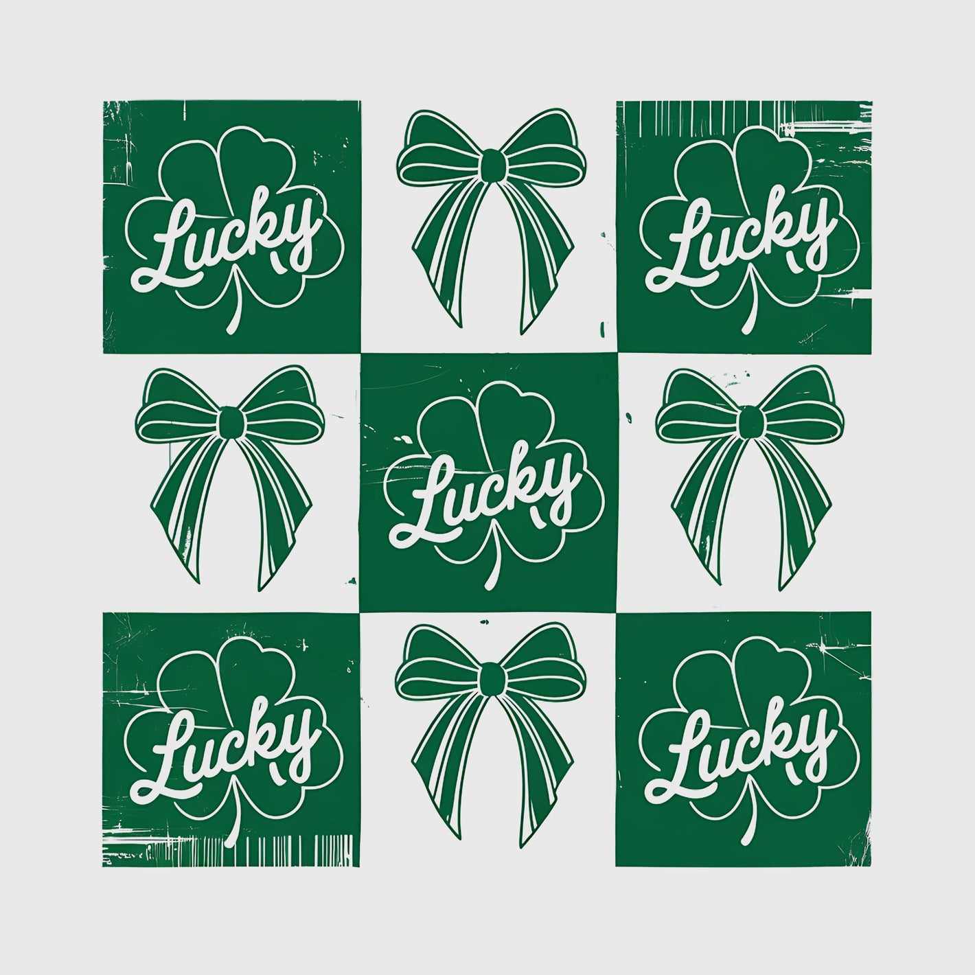 Lucky Bow Checkered Transfer