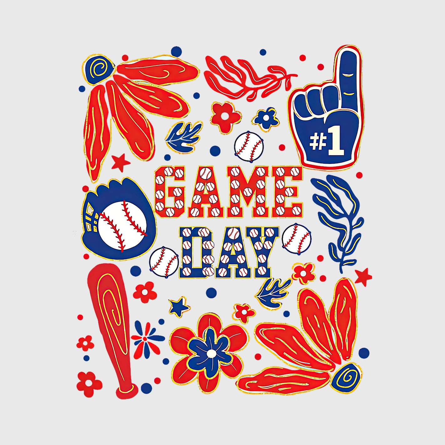 Patriotic Game Day Collage Transfer