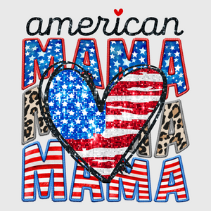 American Mama Heart Flag Transfer