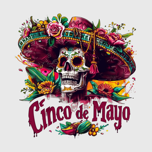 Cinco de Mayo Skull Hat Transfer