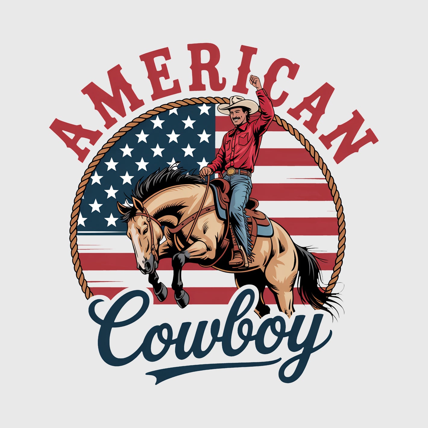 Stars Stripes Cowboy Transfer