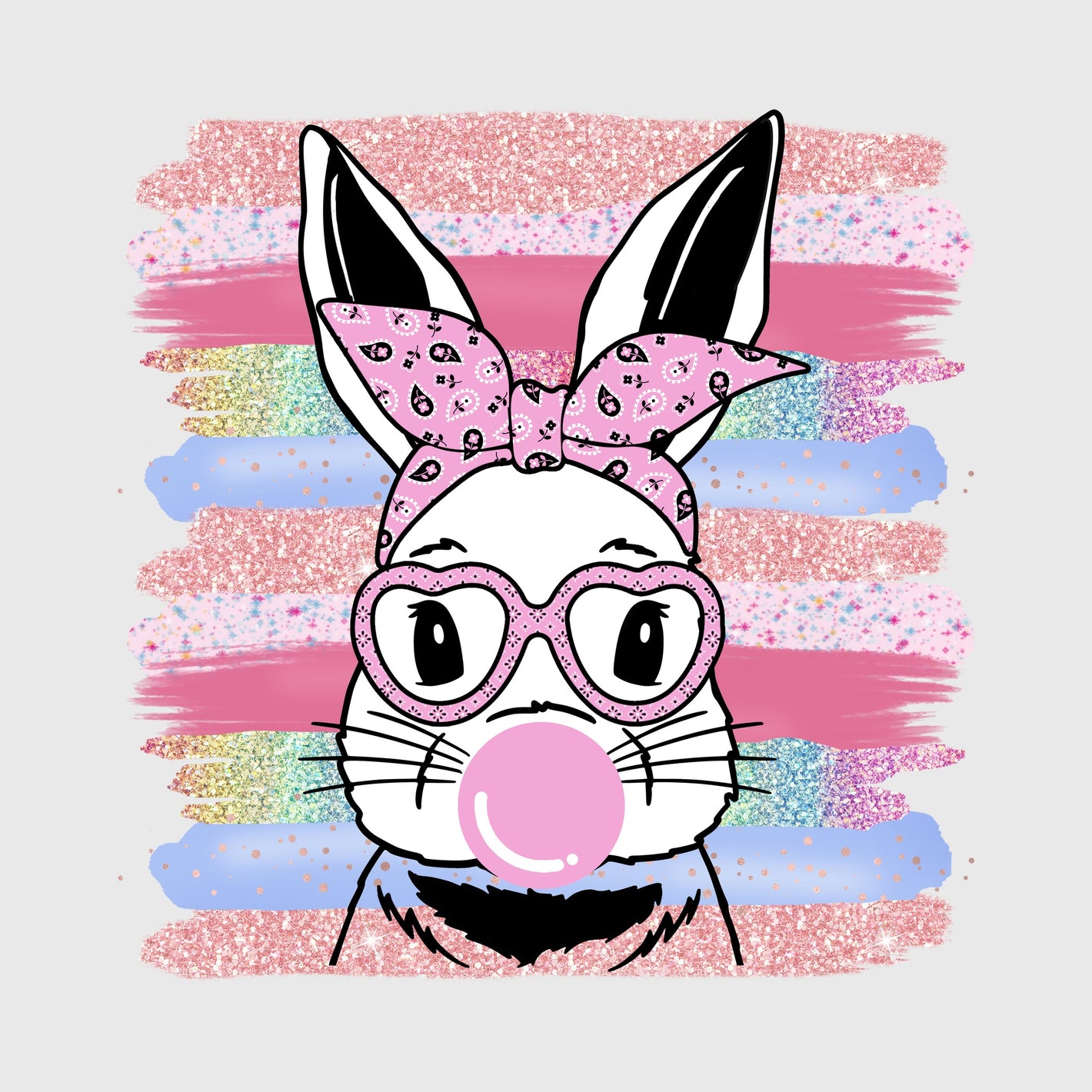 Bubblegum Bunny Chic Transfer