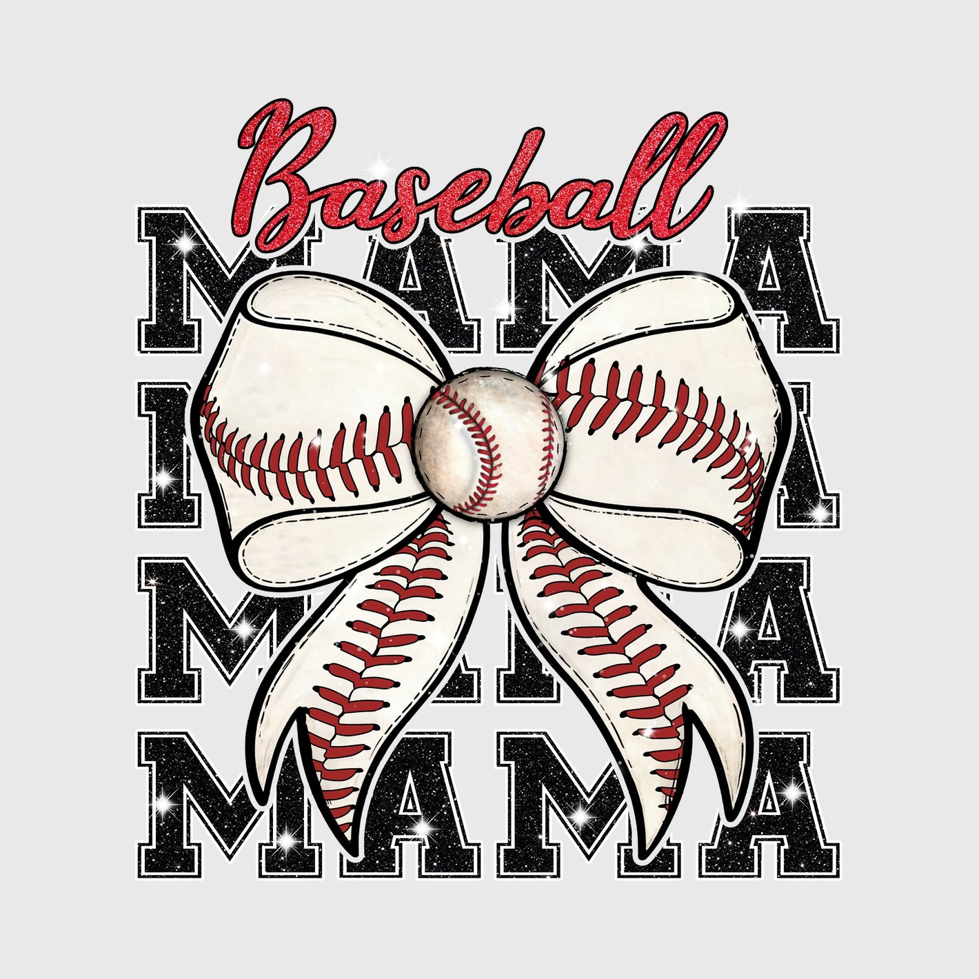 Midnight Sparkle Mama Bow Transfer