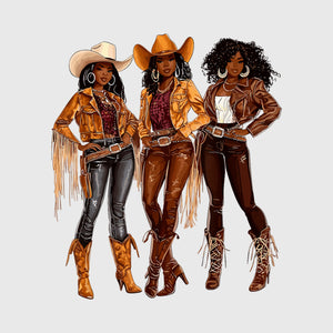 Golden Trio Cowgirl Transfer