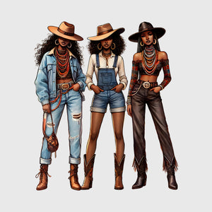 Rustic Chic Cowgirl Transfer