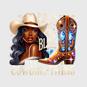 Sapphire Glam Cowgirl Transfer