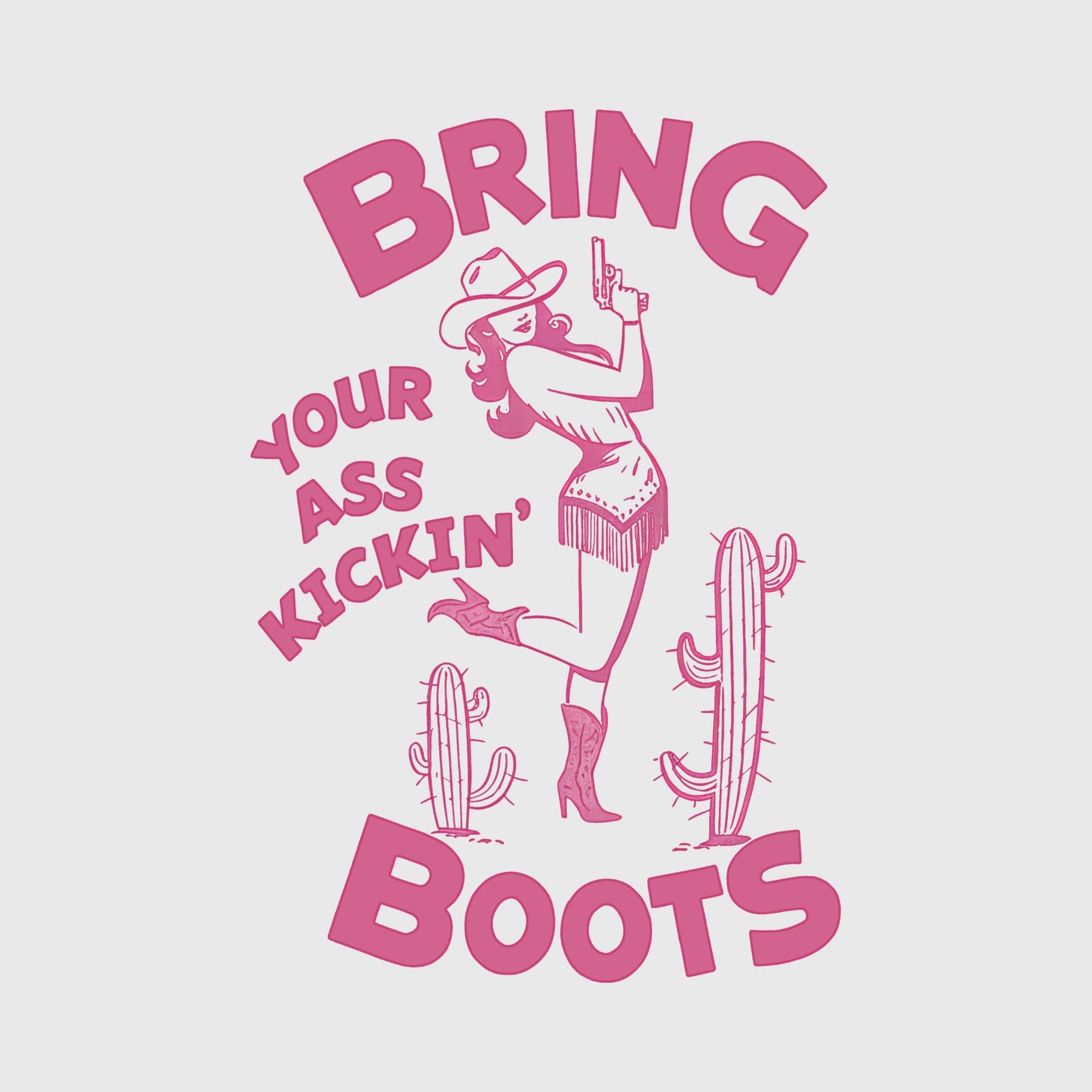 Kickin Boots Cowgirl Transfer