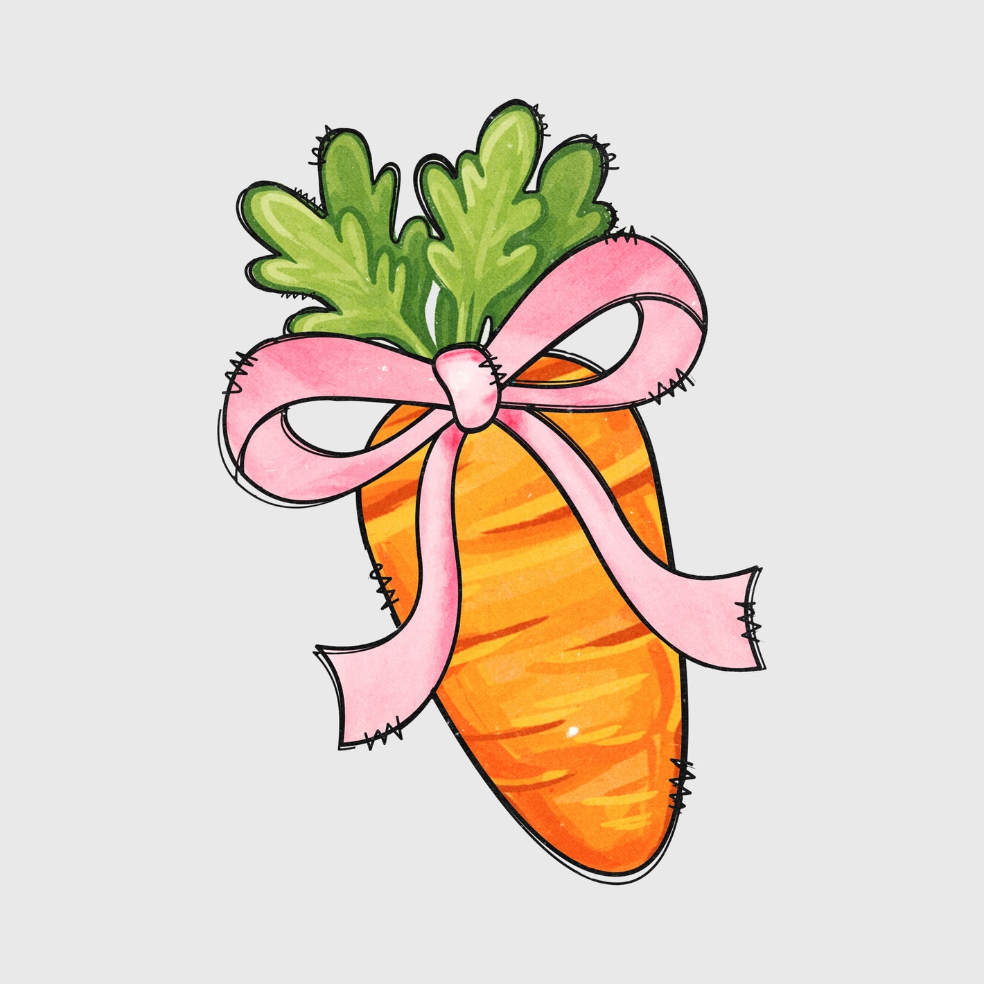 Sweet Carrot Bow Pop Transfer