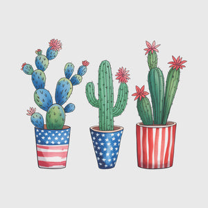 Patriotic Desert Cactus Transfer