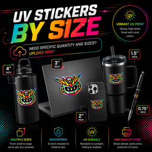 UV Stickers Transfers By Size