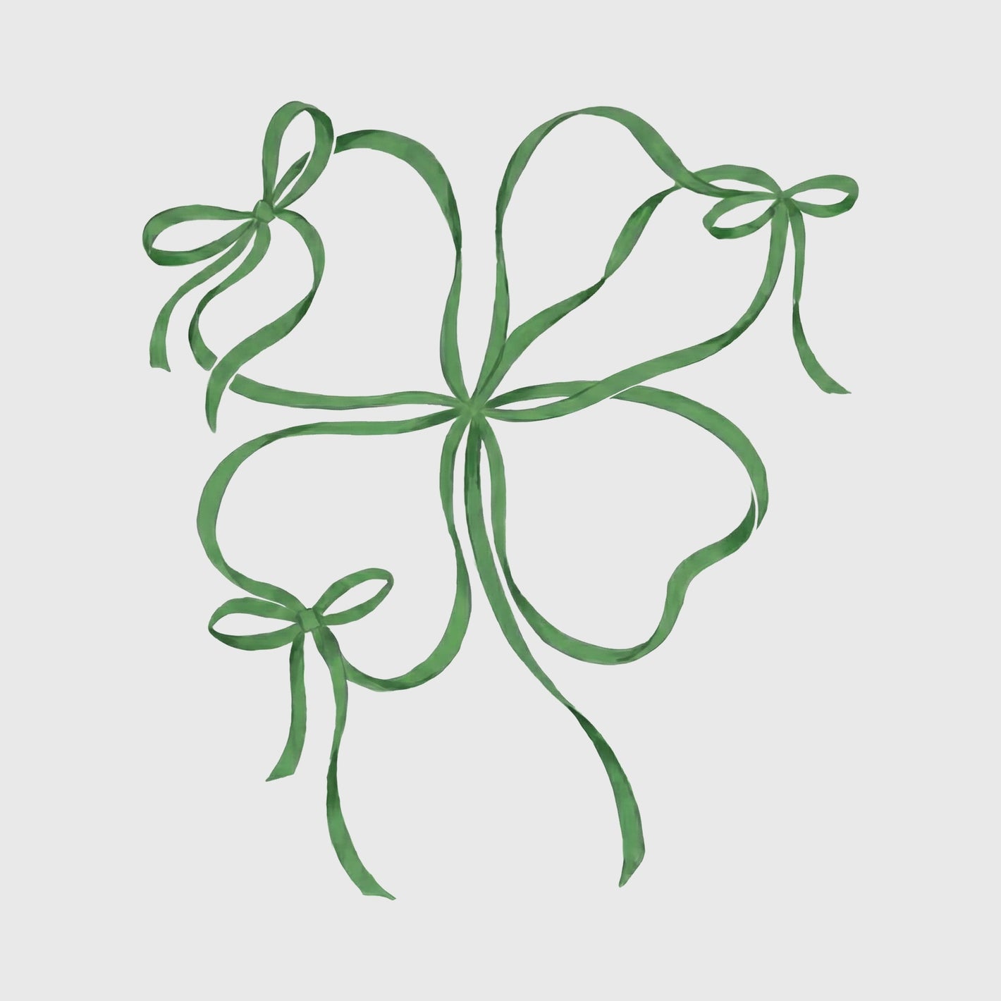 Watercolor Ribbon Clover Transfer