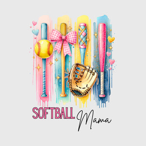 Pastel Drip Softball Mama Transfer