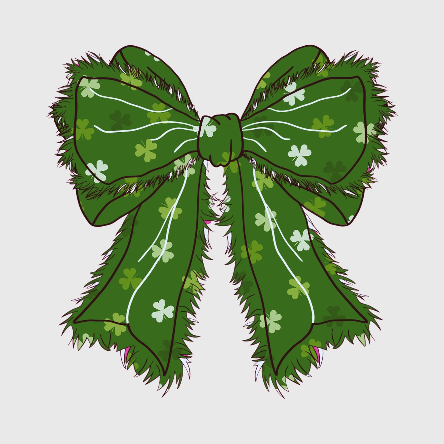 Fuzzy Shamrock Bow Transfer