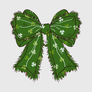 Fuzzy Shamrock Bow Transfer
