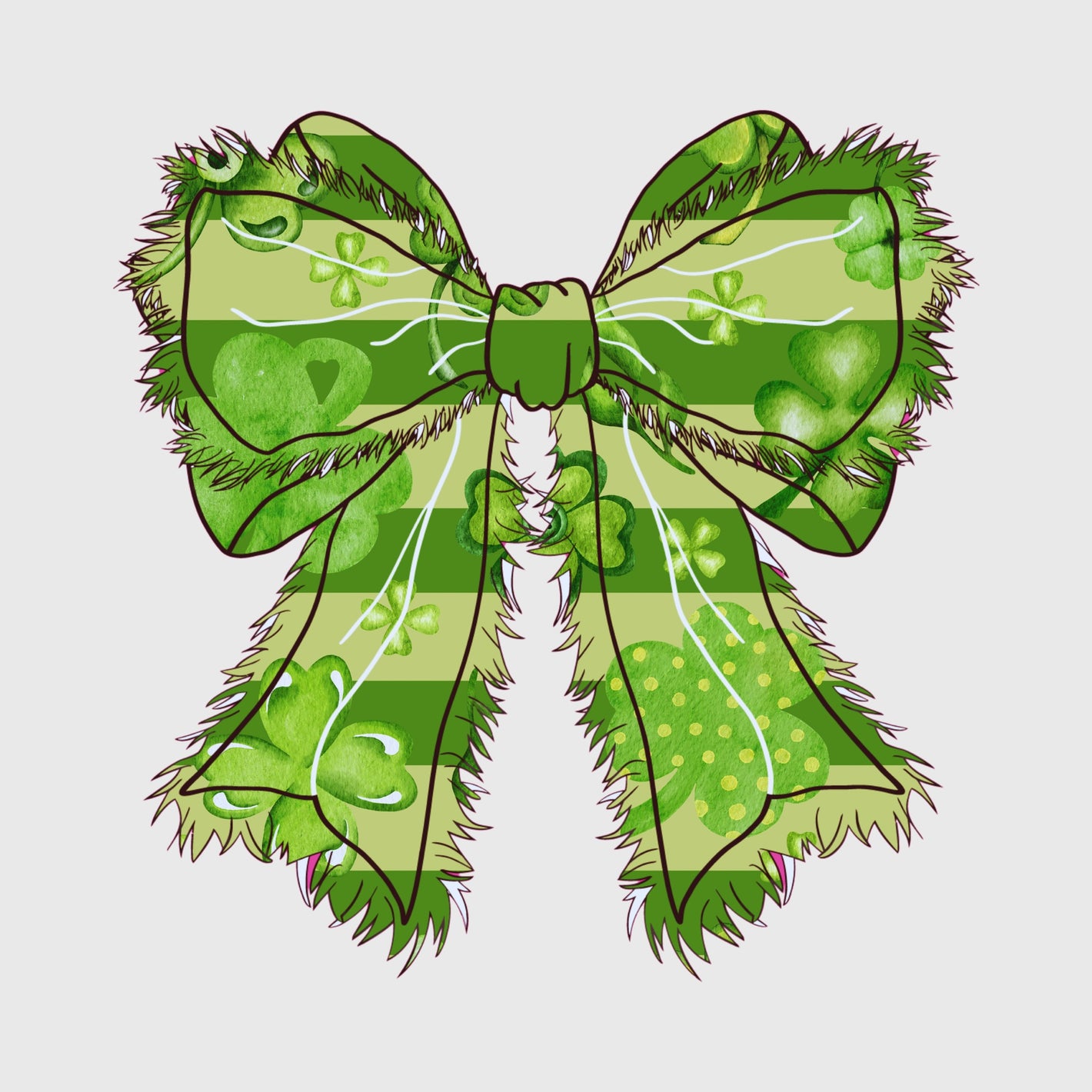 Striped Shamrock Bow Transfer