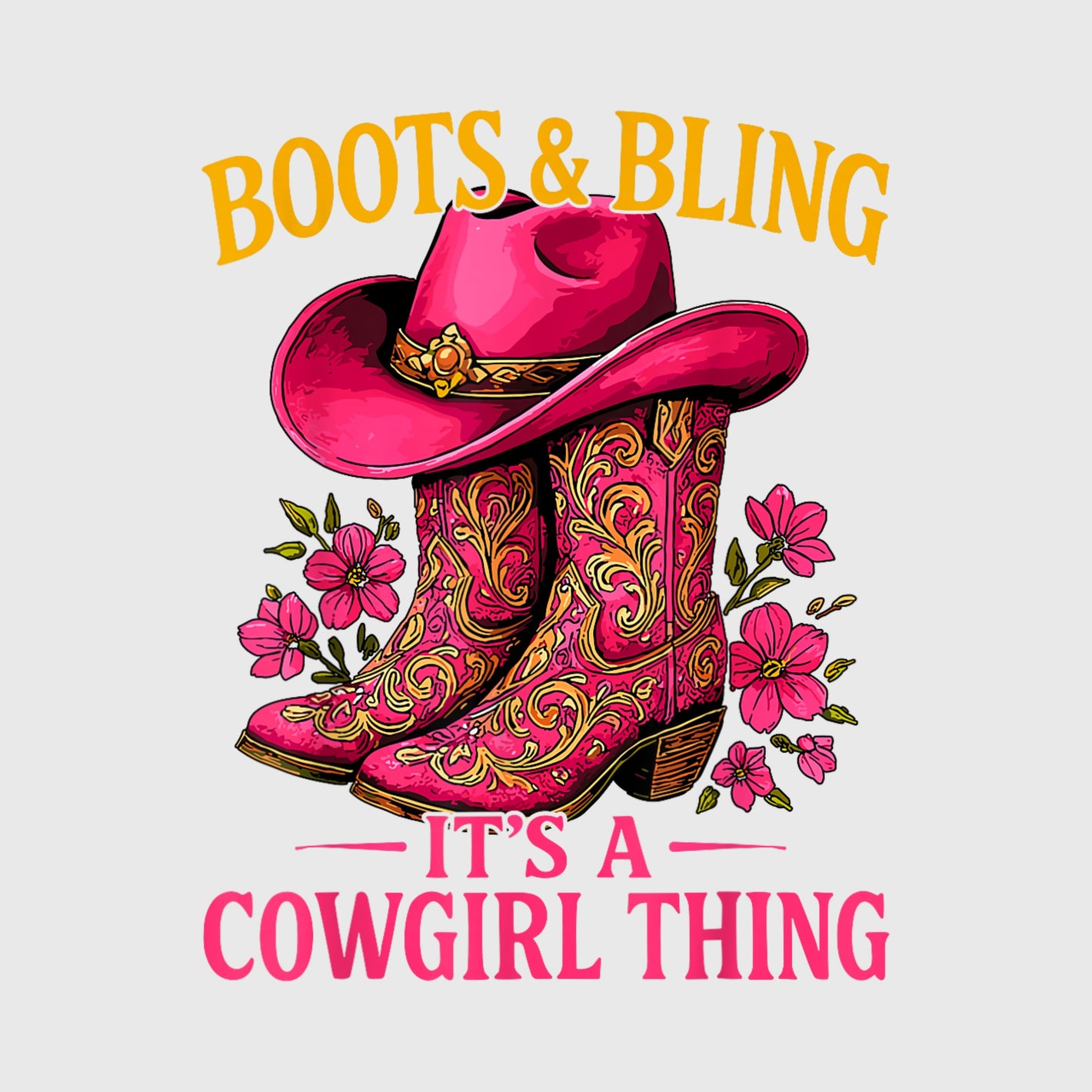 Blush Blossom Cowgirl Transfer