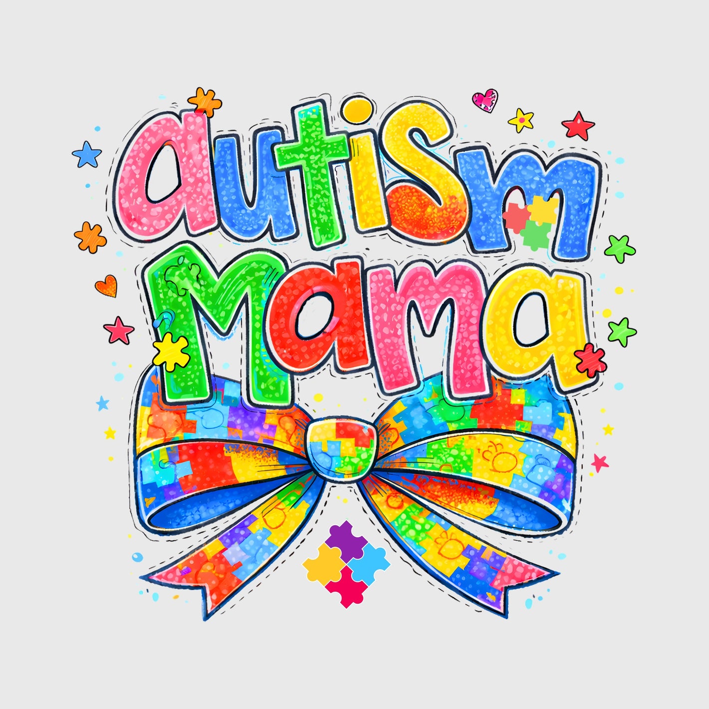 Colorful Autism Mama Transfer