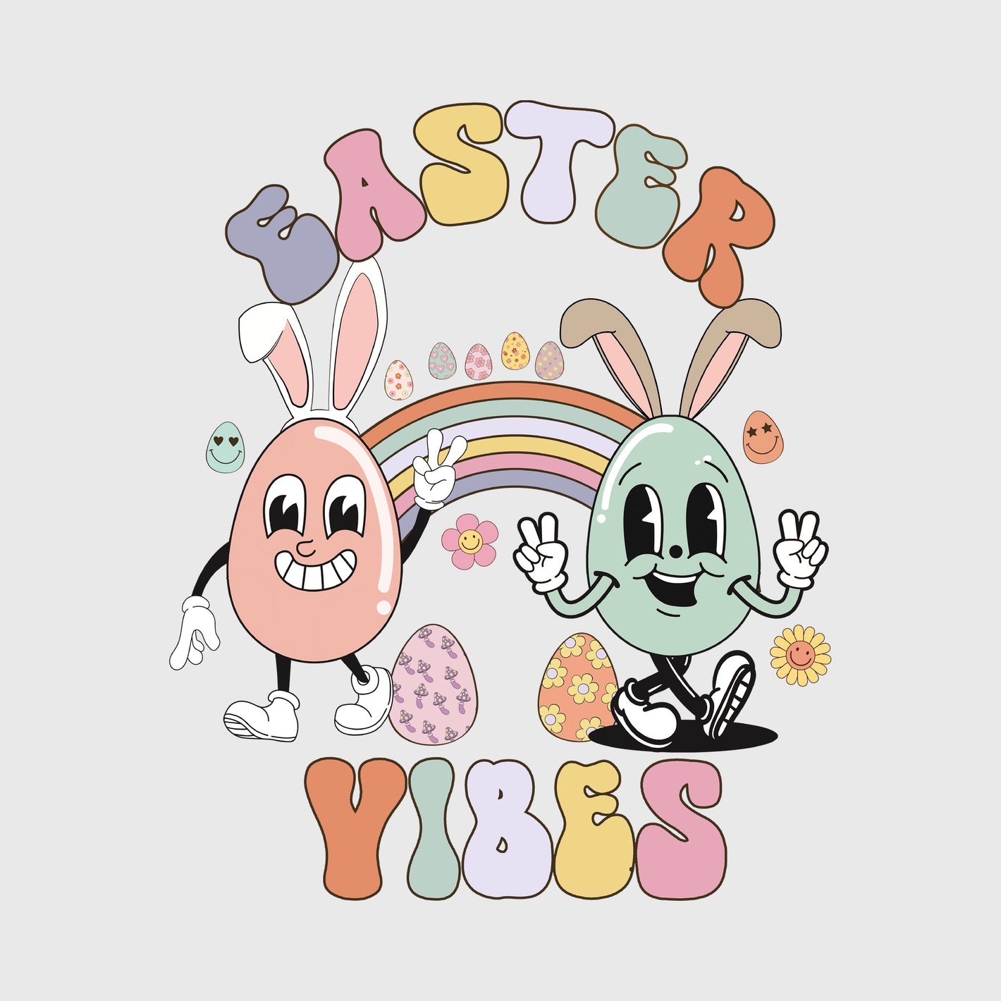 Easter Vibes Retro Duo Transfer