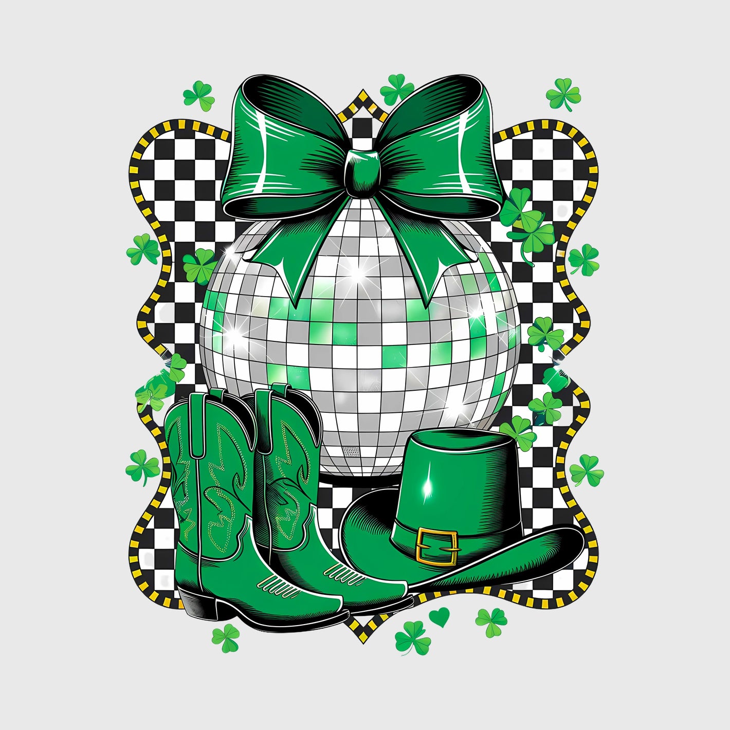 Glittering Clover Cowgirl Transfer