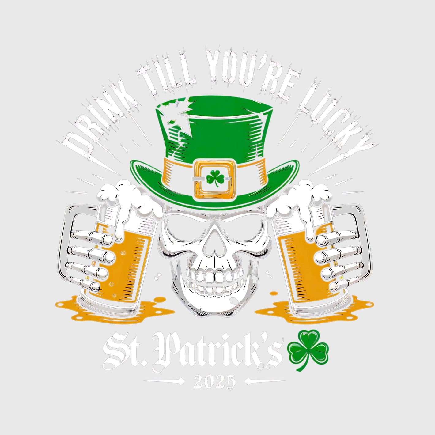 Lucky Lager Skull Transfer