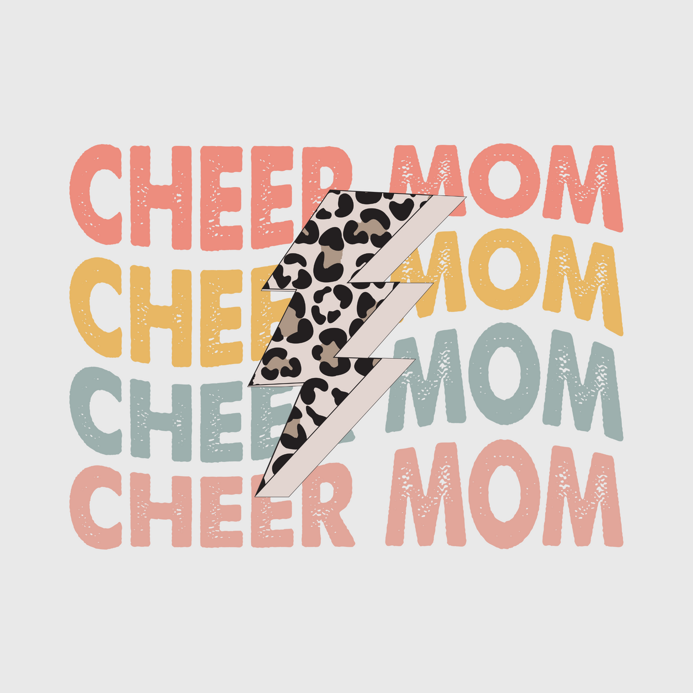 Cheer Mom Lightning Cheetah Transfer