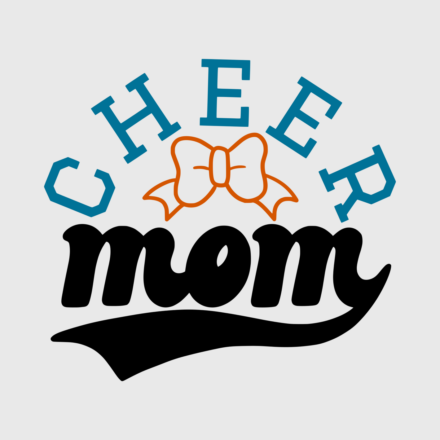 Cheer Mom With Bow Transfer