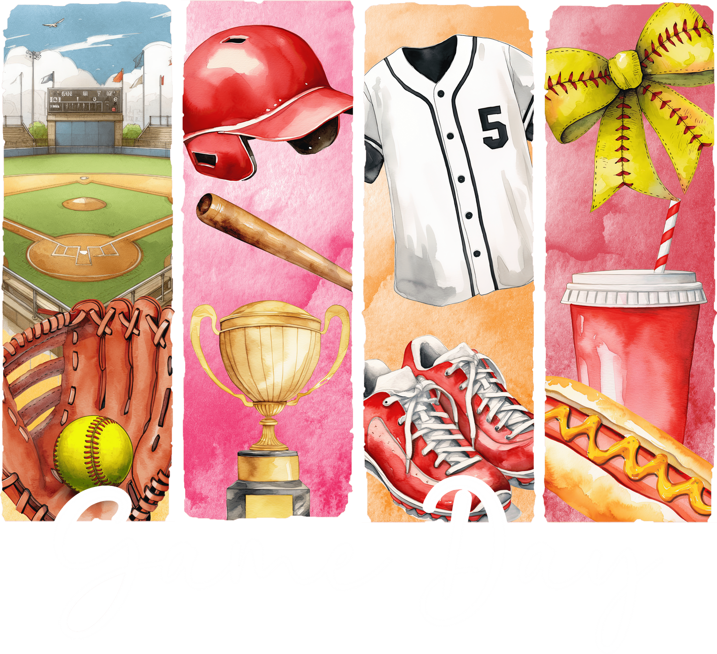Game Day Aesthetic Softball Transfer
