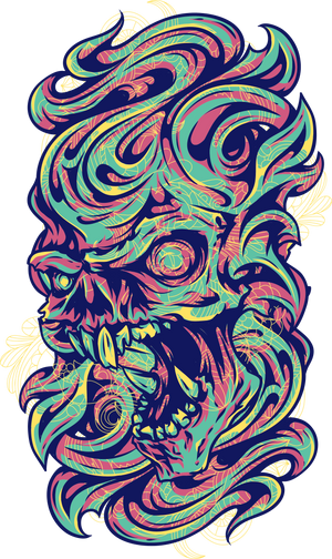 Psychedelic Street Swirl Transfer