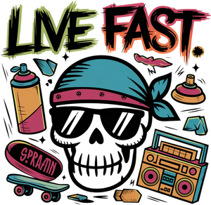 Live Fast Skull Vibe Transfer