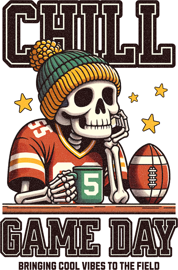 Chill Game Day Skull Transfer