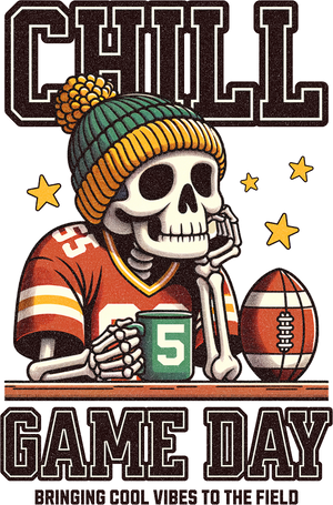 Chill Game Day Skull Transfer