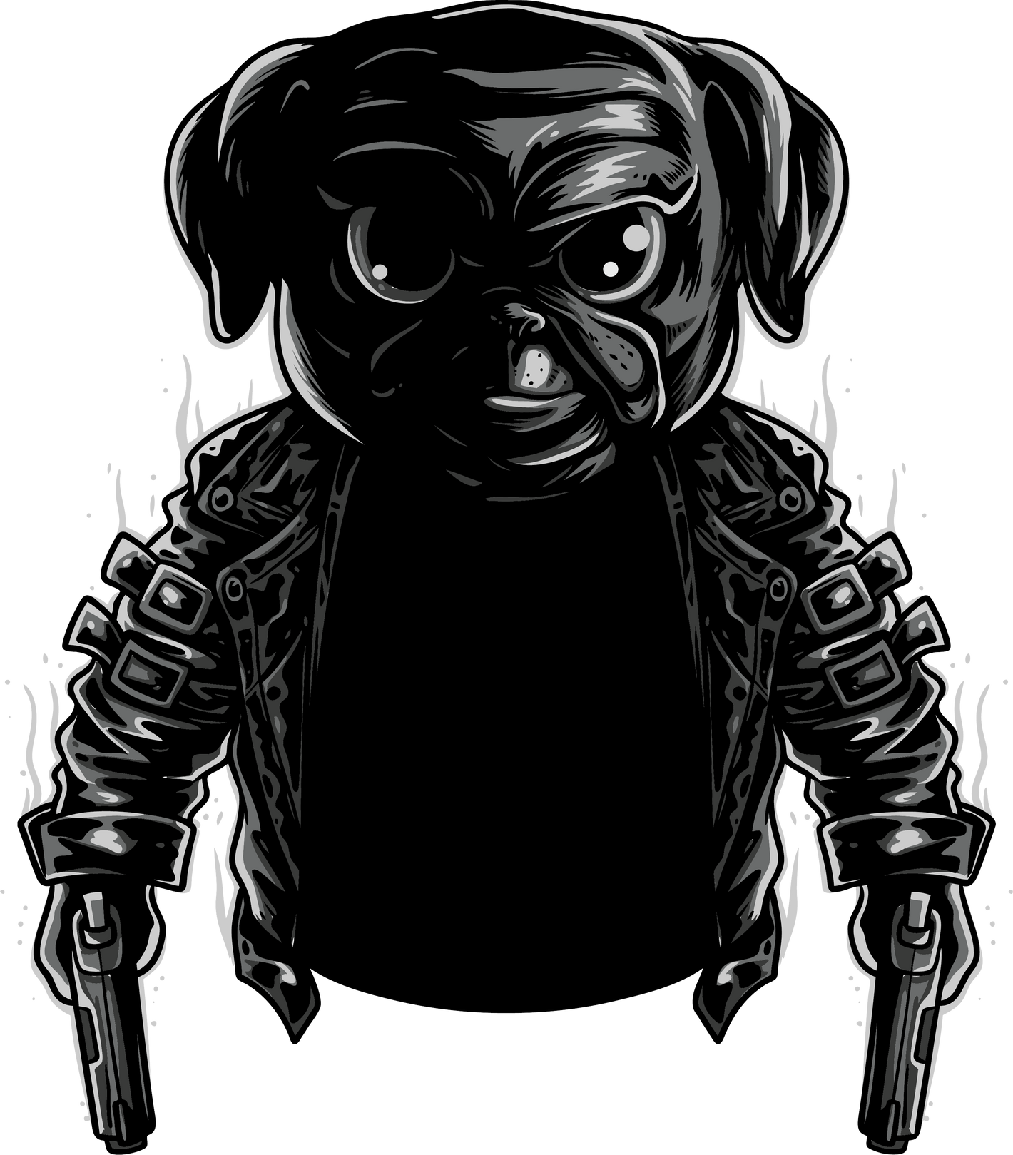 Dog With Gun Transfer