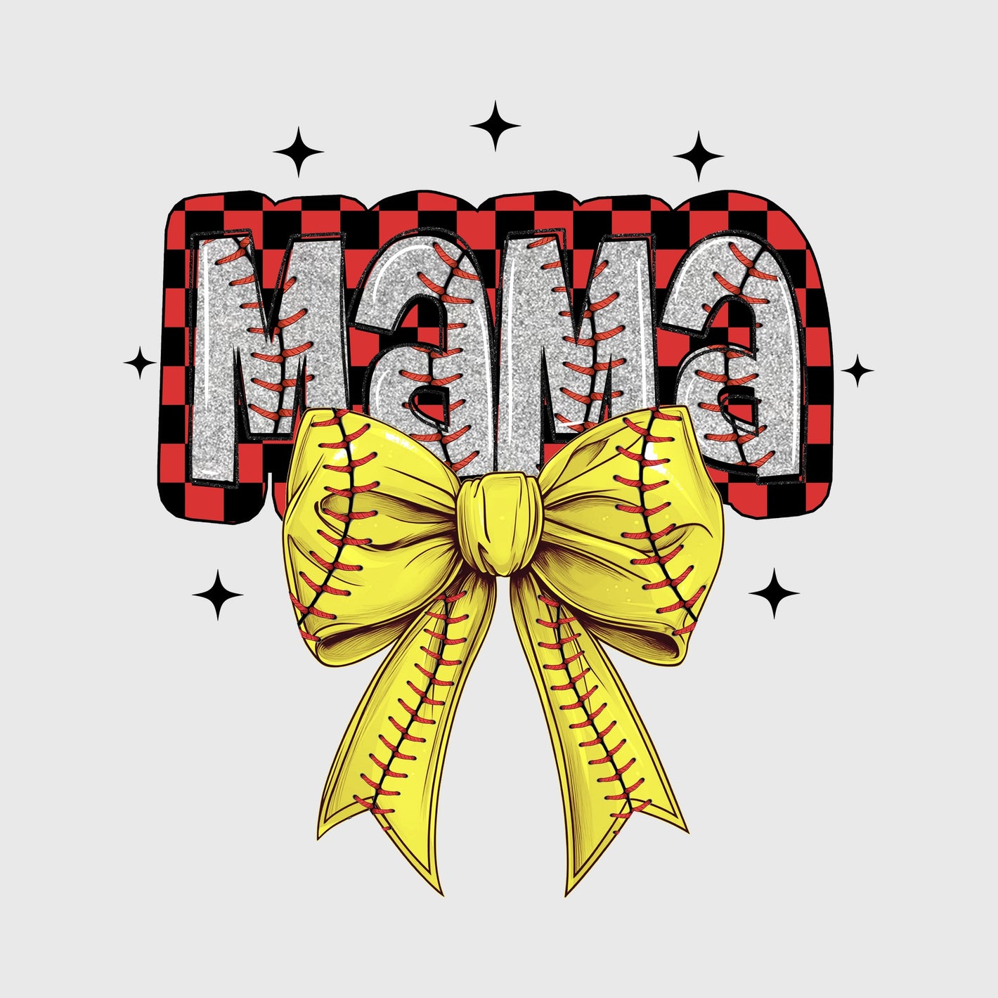 Buffalo Plaid Mama Bow Transfer