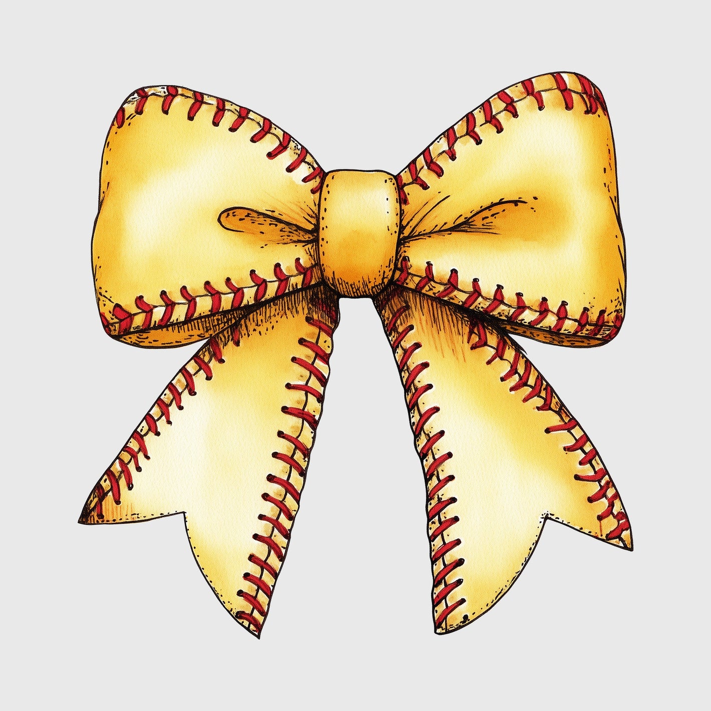 Classic Stitch Softball Bow Transfer