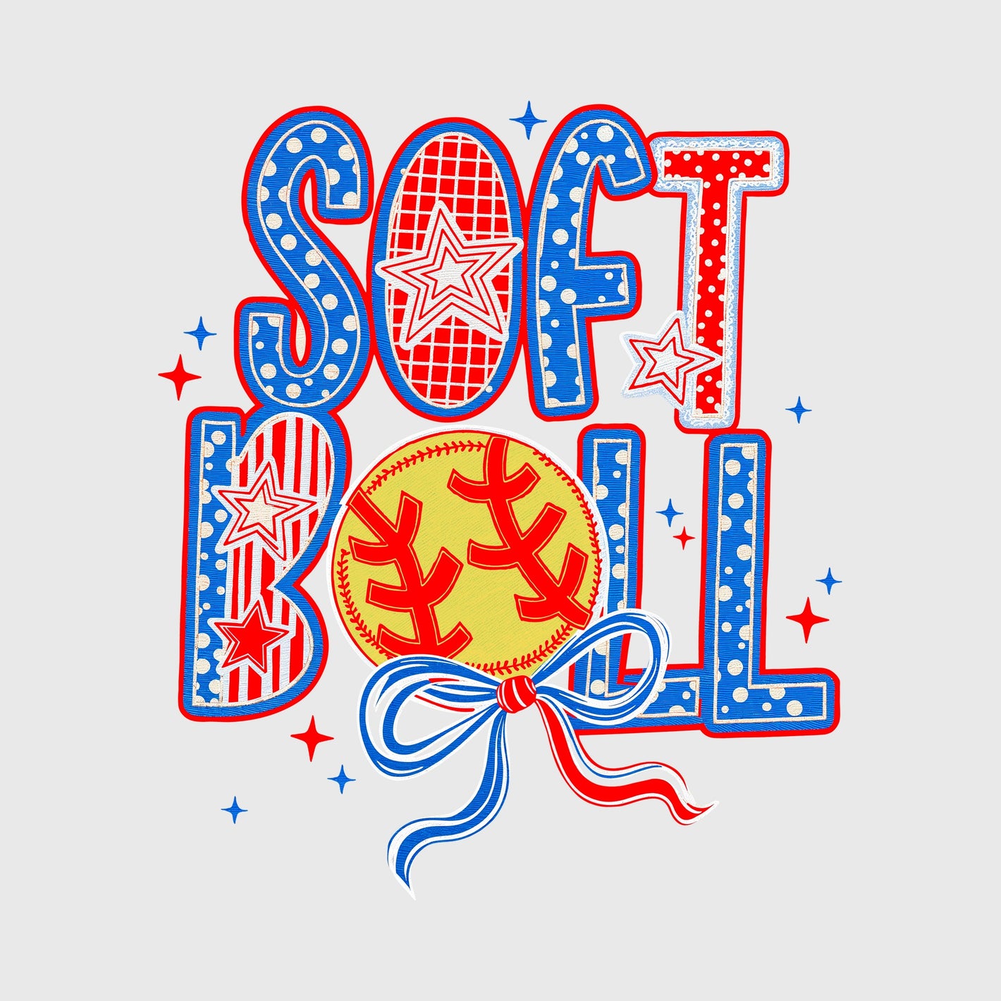 Stars and Stripes Softball Transfer