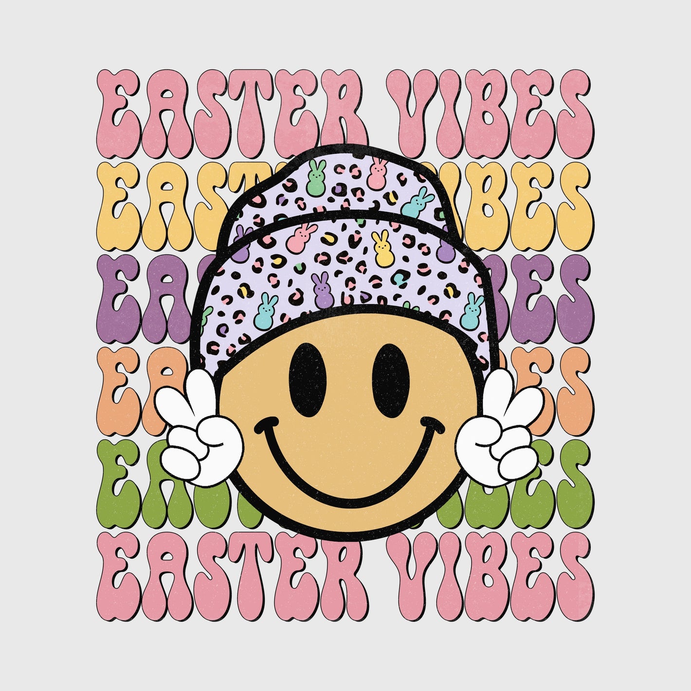 Groovy Beanie Bunny Vibes Transfer