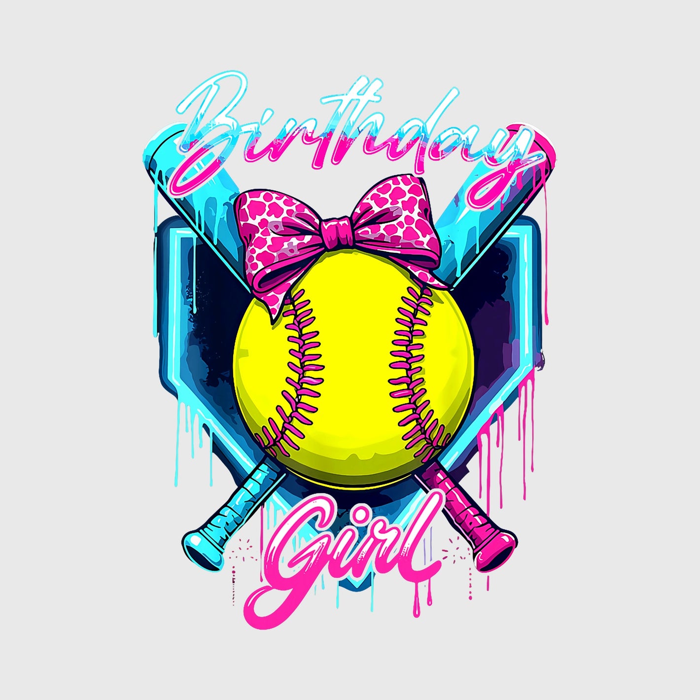 Neon Slugger Birthday Transfer