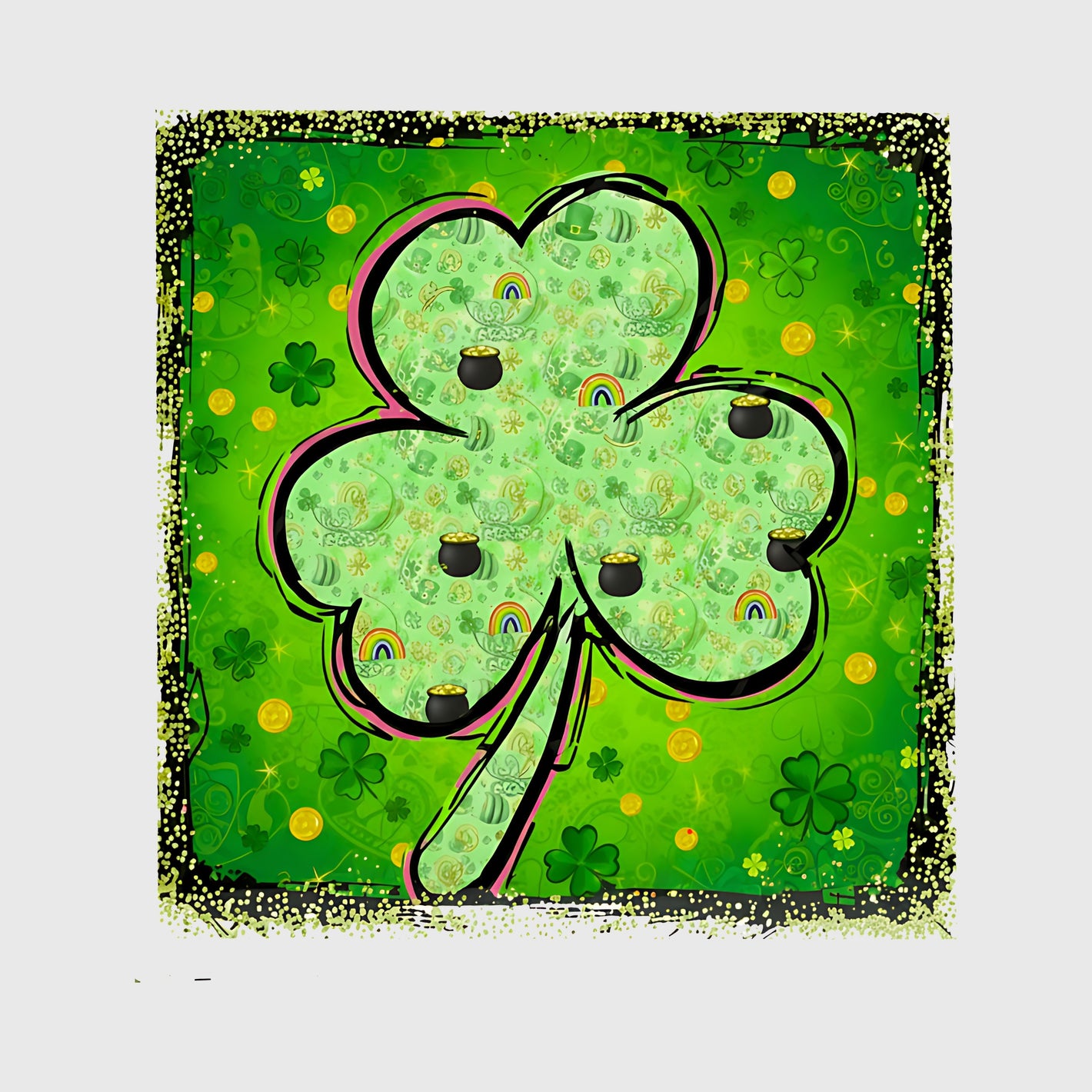 Pot Of Gold Clover Transfer