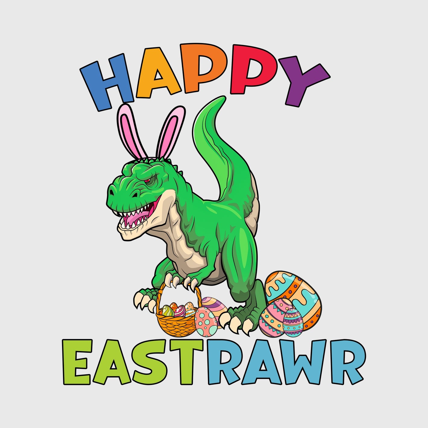 Dino Bunny Easter Transfer