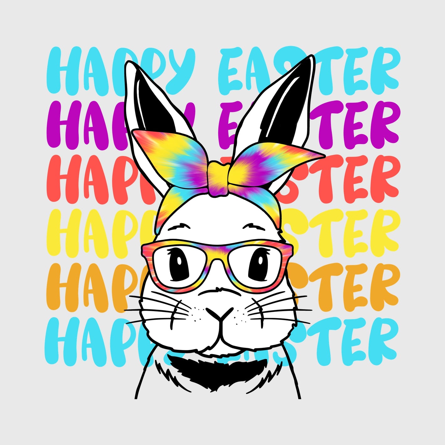 Rainbow Bunny Glasses Transfer