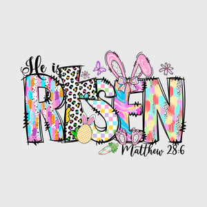 Colorful He Is Risen Transfer