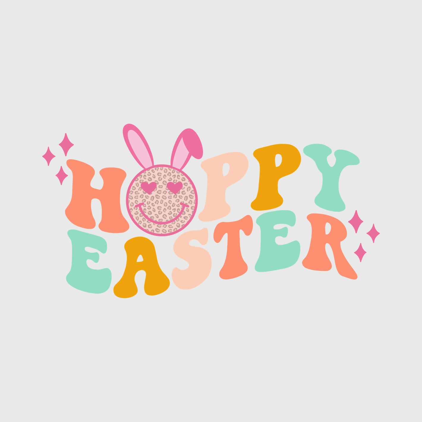 Smiley Bunny Easter Transfer