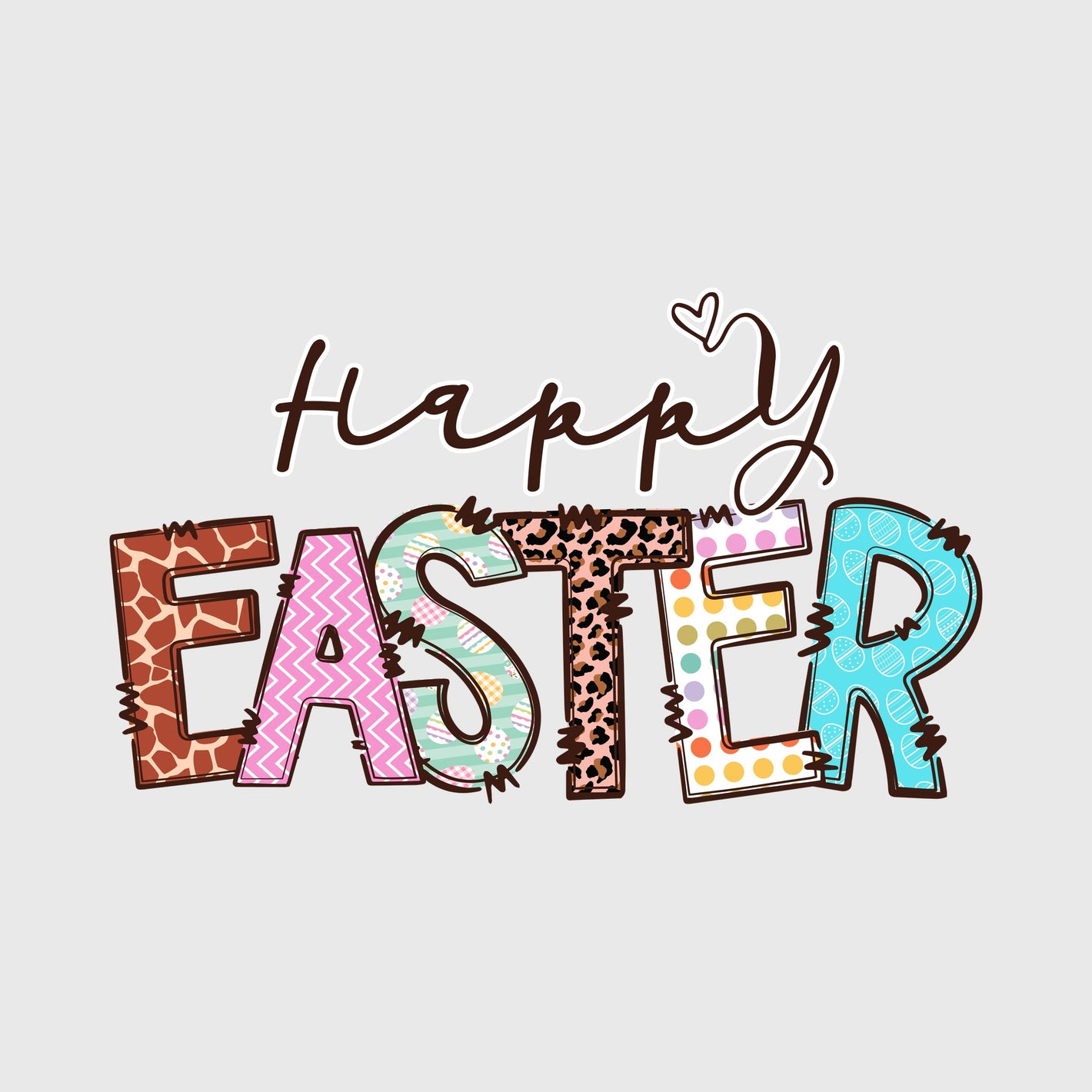 Patterned Easter Letters Transfer