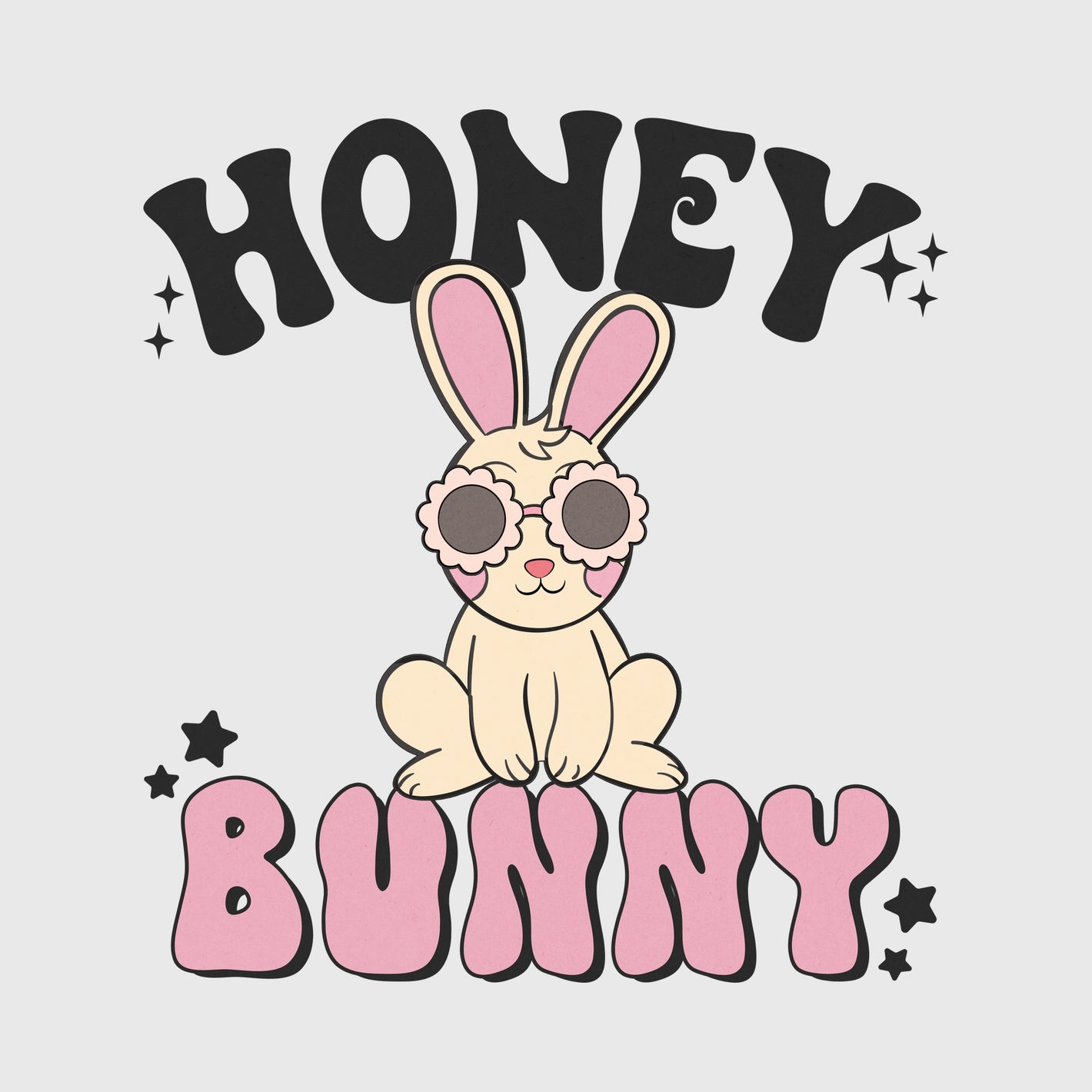 Honey Bunny Retro Transfer